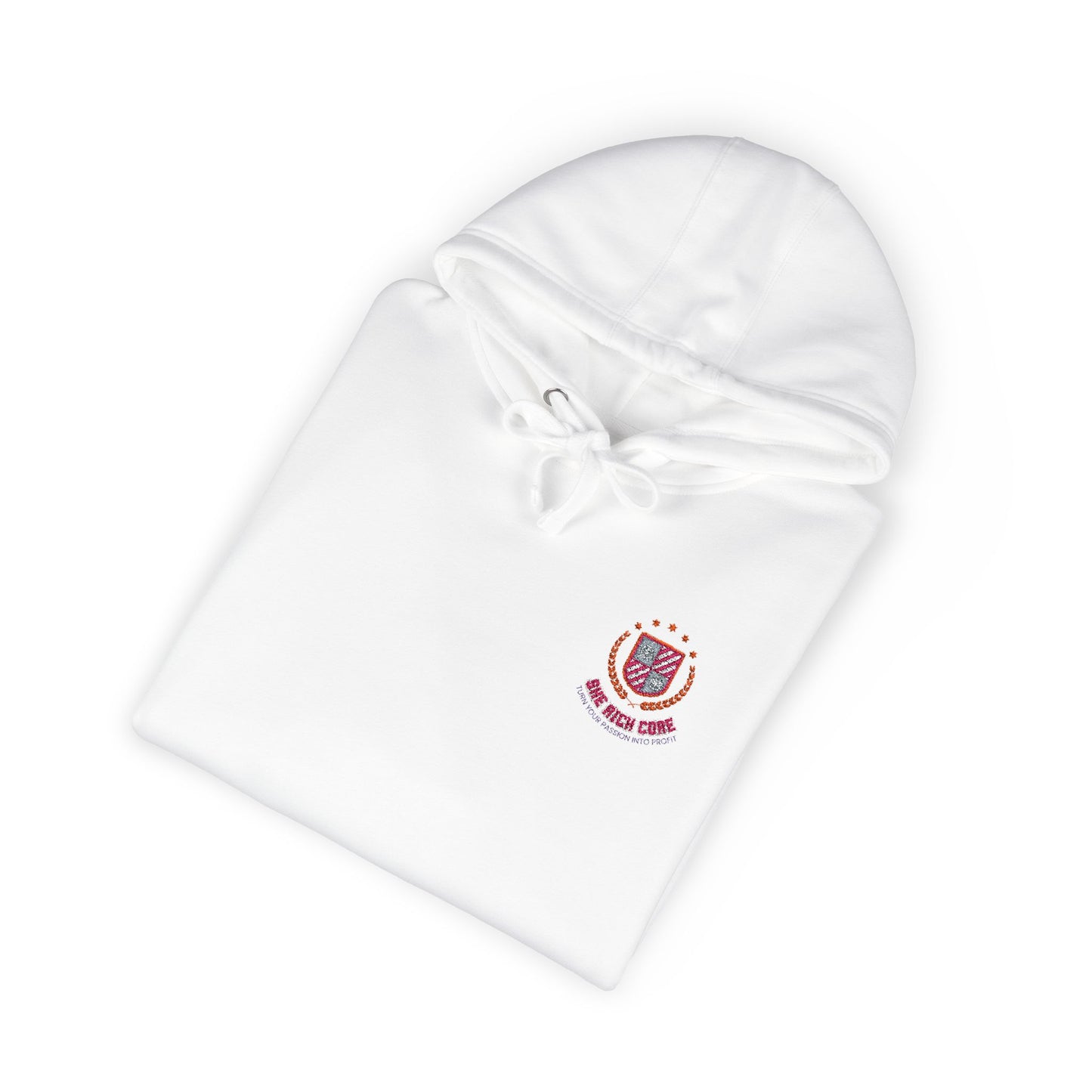 She Rich Core White Fleece Hoodie