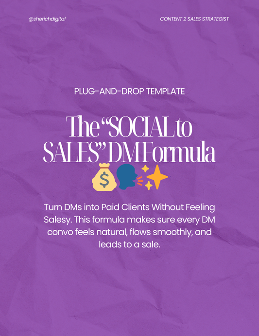 The “SOCIAL to SALES” DM Formula (The “C.A.S.H. DM Sales Formula” - $67