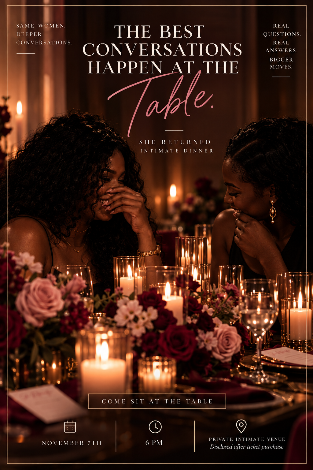 SHE Returned Intimate Dinner, November 7