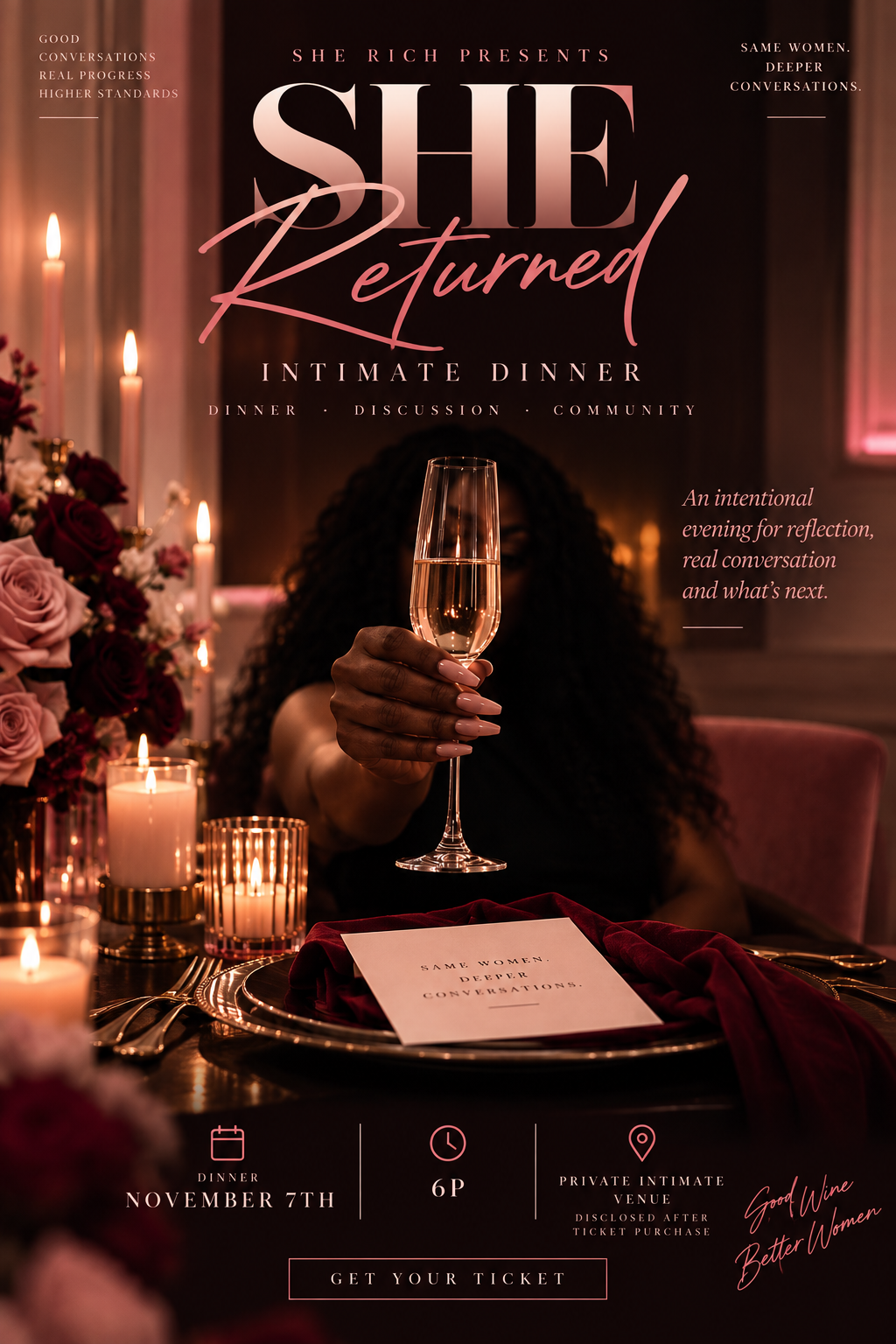 SHE Returned Intimate Dinner