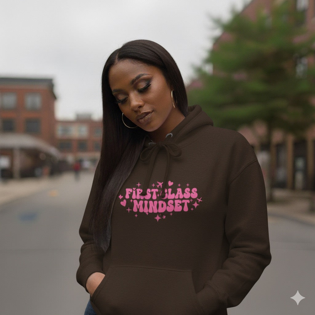 First Class Mindset College Style Hoodie – $45
