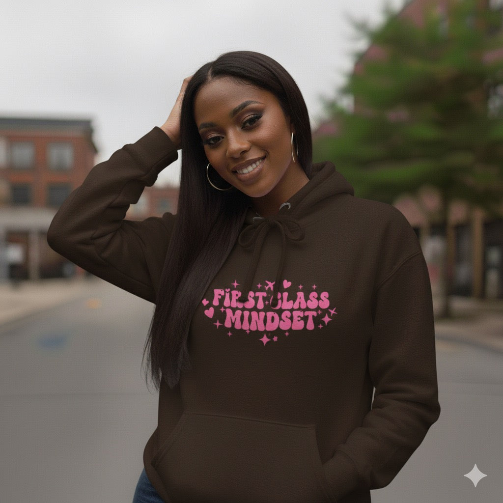 First Class Mindset College Style Hoodie – $45