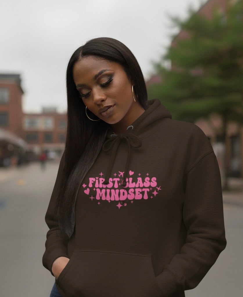 First Class Mindset College Style Hoodie – $45